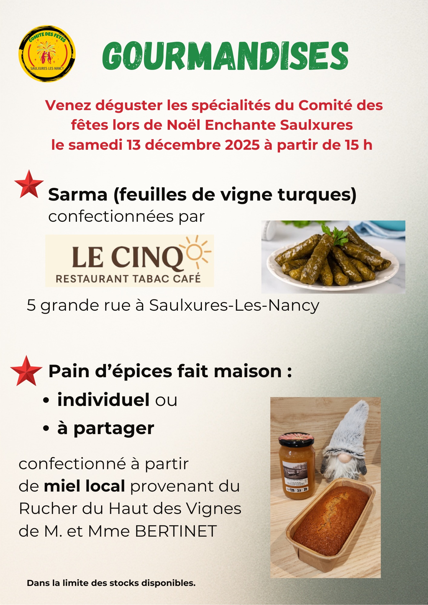 Gourmandises Noel Enchante Saulxures 2025